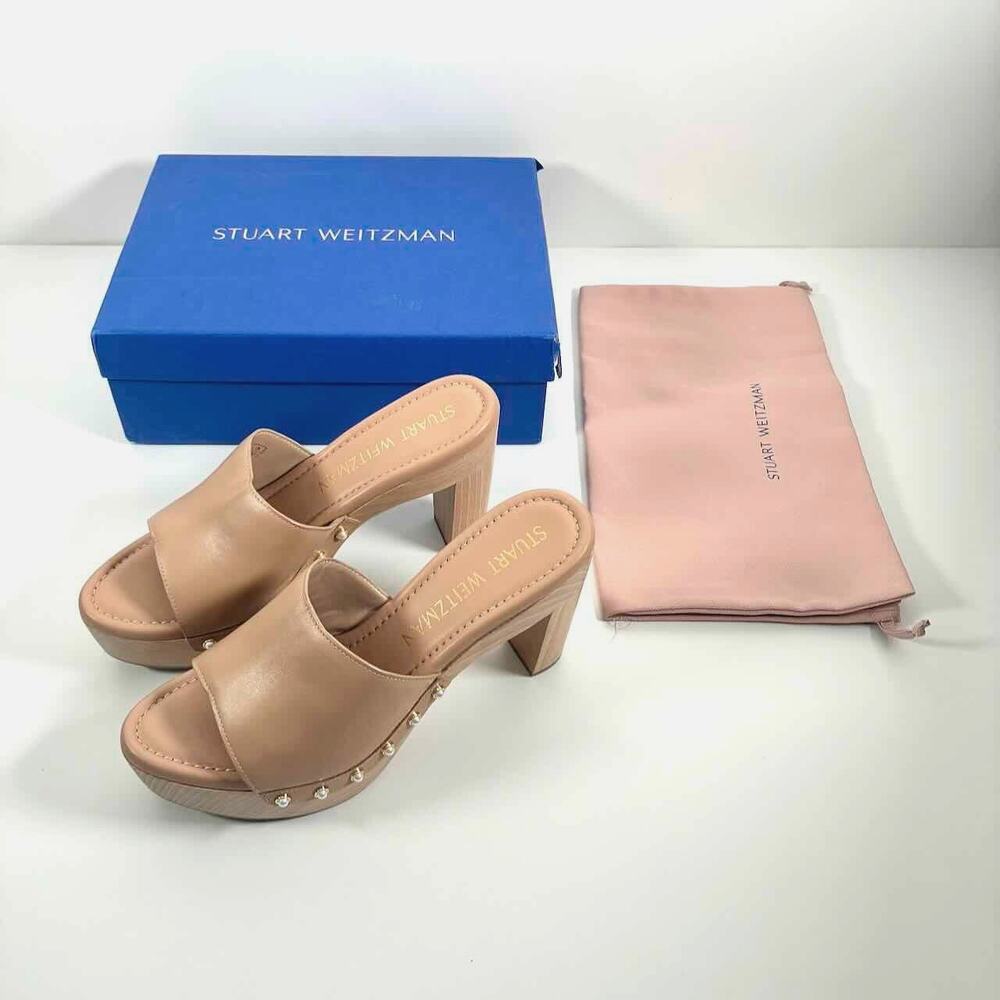 NIB Stuart Weitzman Pearl Clog 85 Sandal in Adobe - Size 11 B
